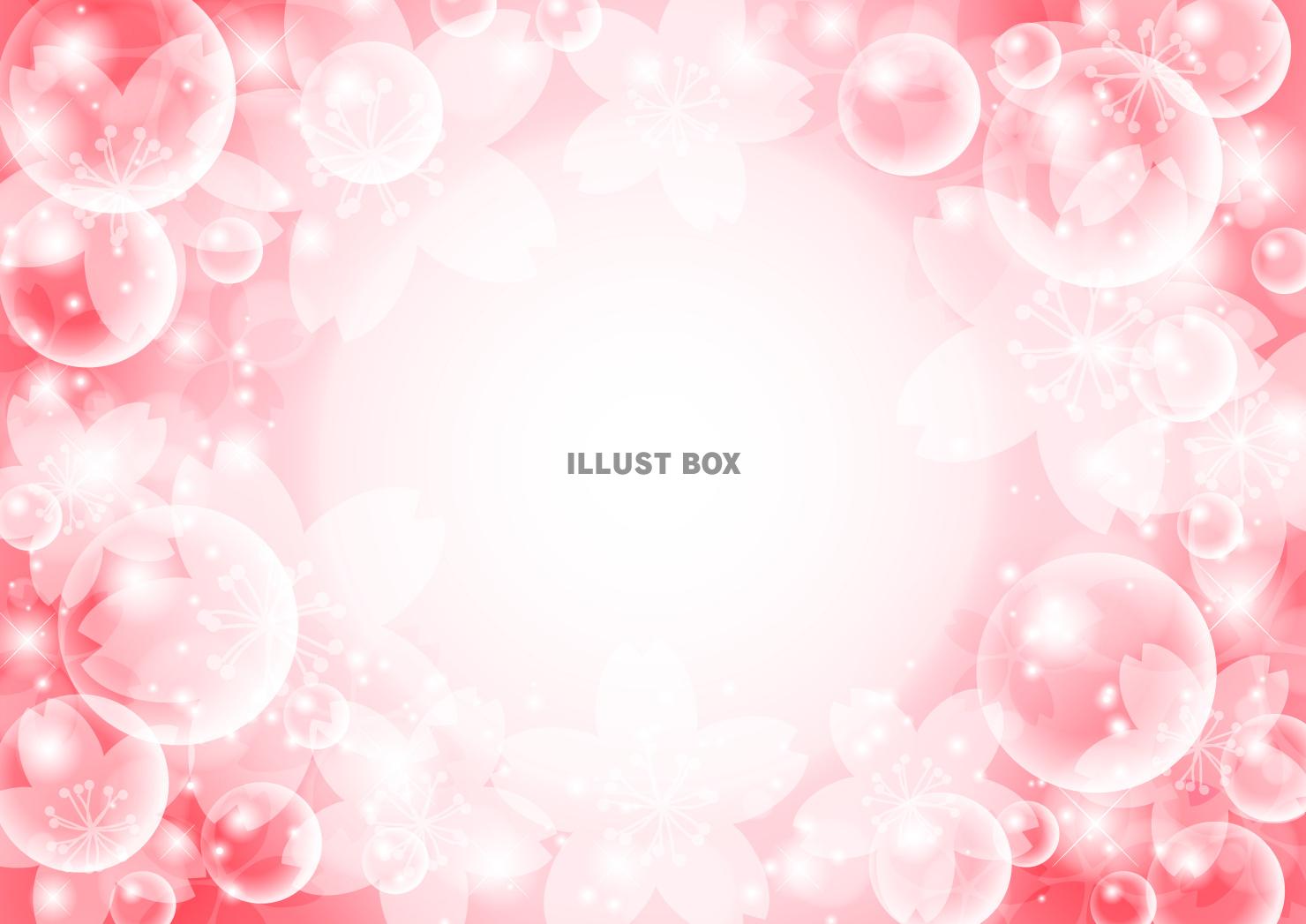 桜、泡、春、ピンク、背景、横