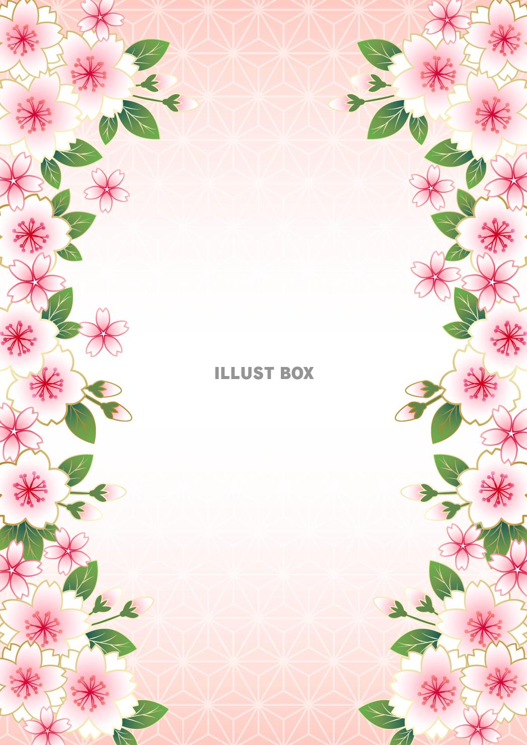 桜、背景、和柄、春、ピンク、縦