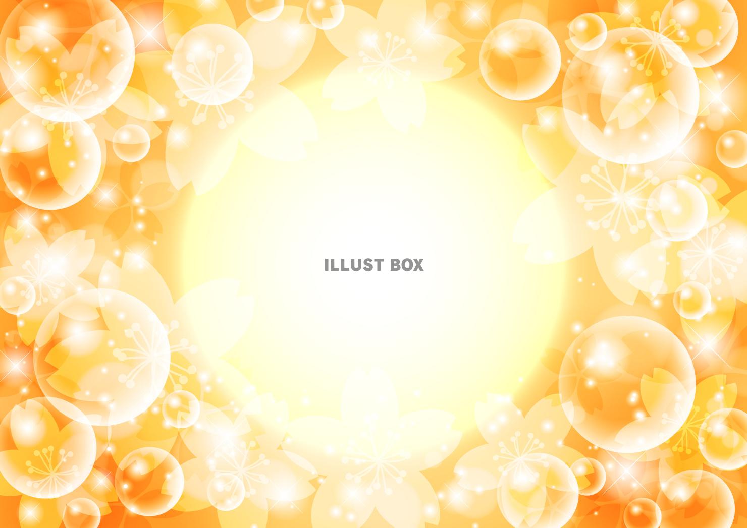 桜、泡、春、橙、背景、横