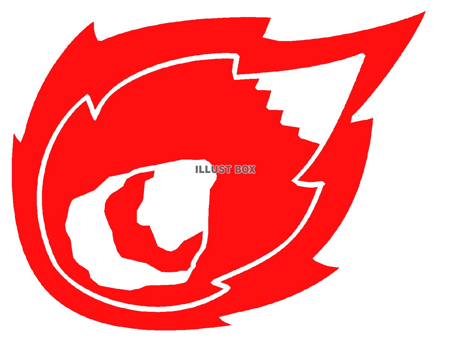 赤色の燃える隕石のシルエット