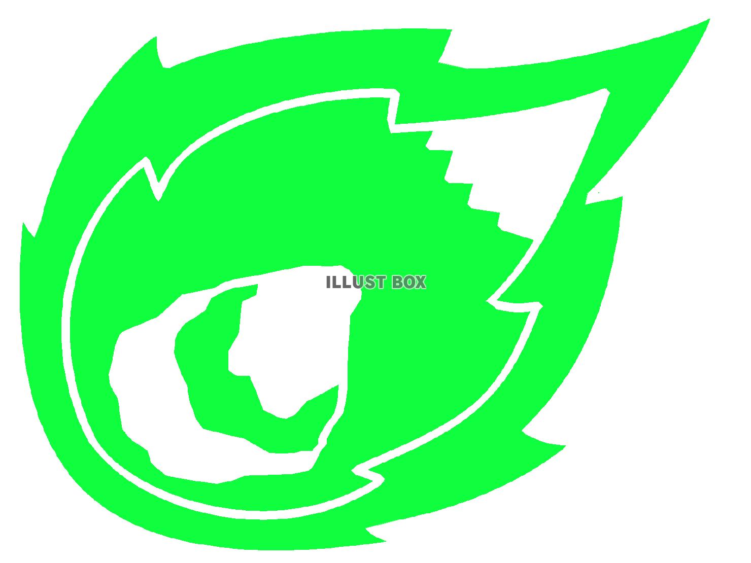 緑色の燃える隕石のシルエット