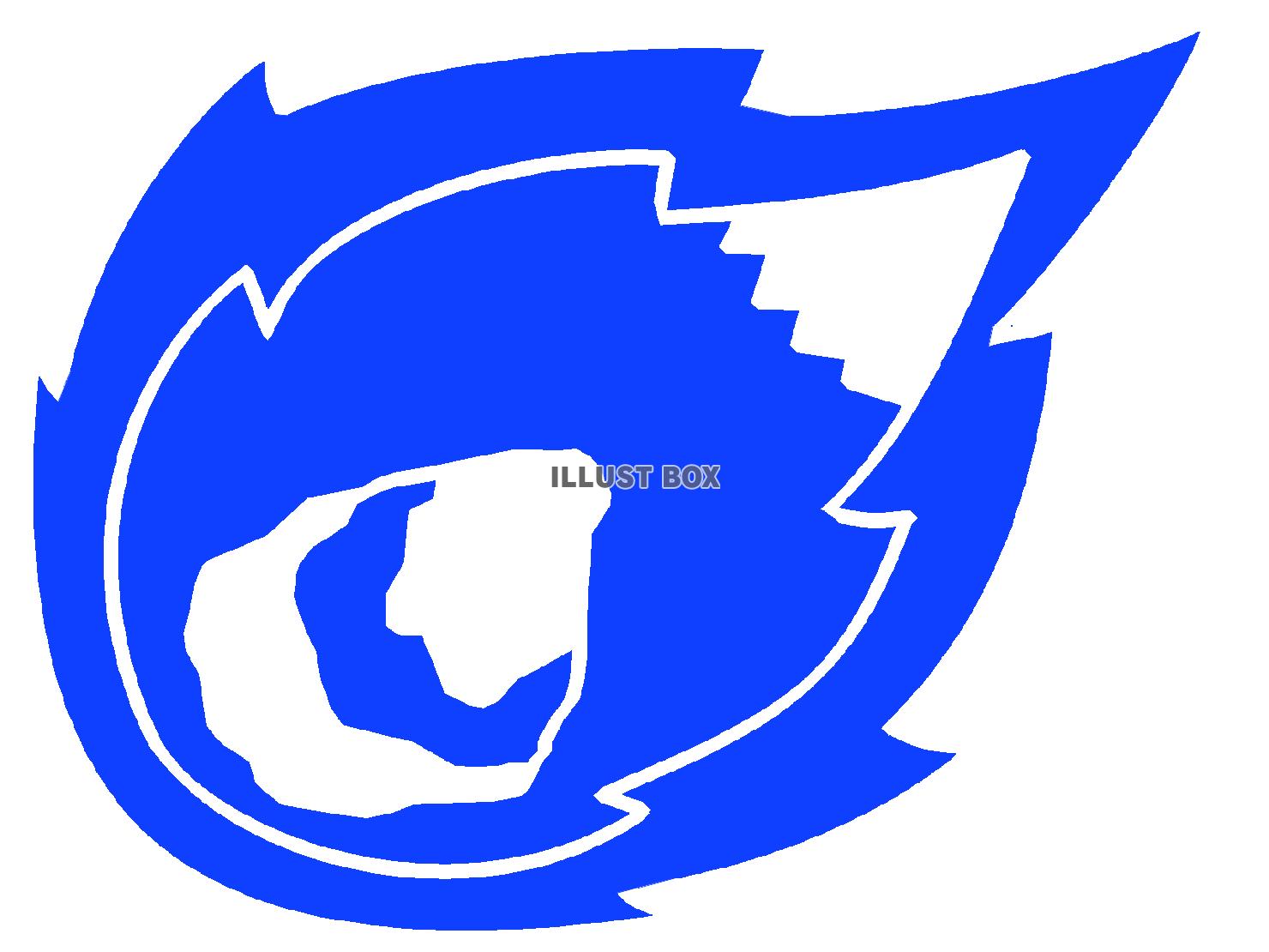 青色の燃える隕石のシルエット