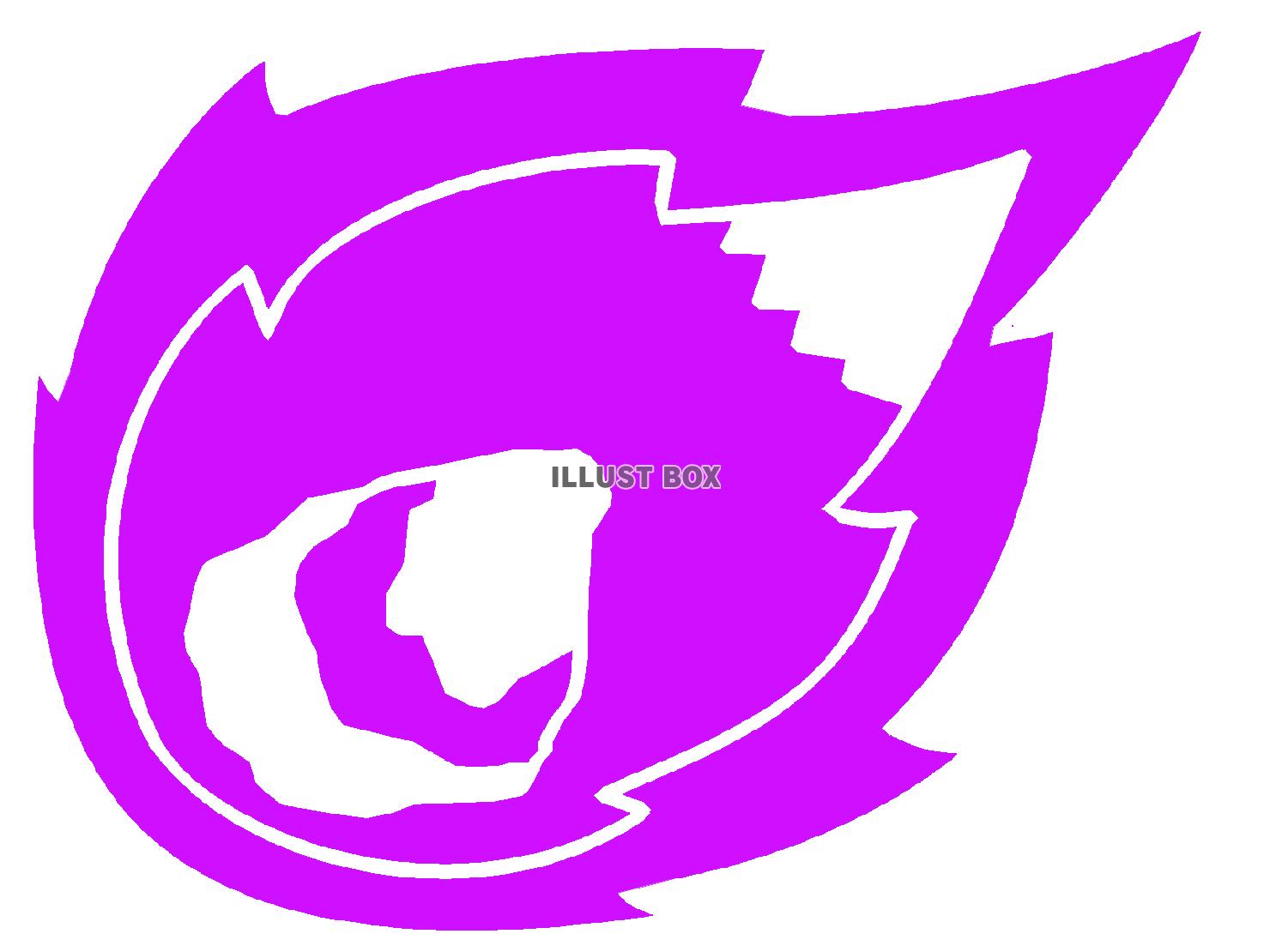 紫色の燃える隕石のシルエット