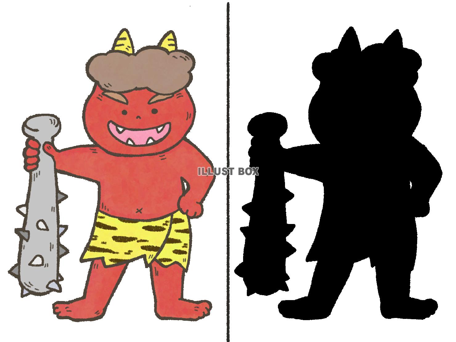 シルエットクイズ〜赤鬼〜（PNG）