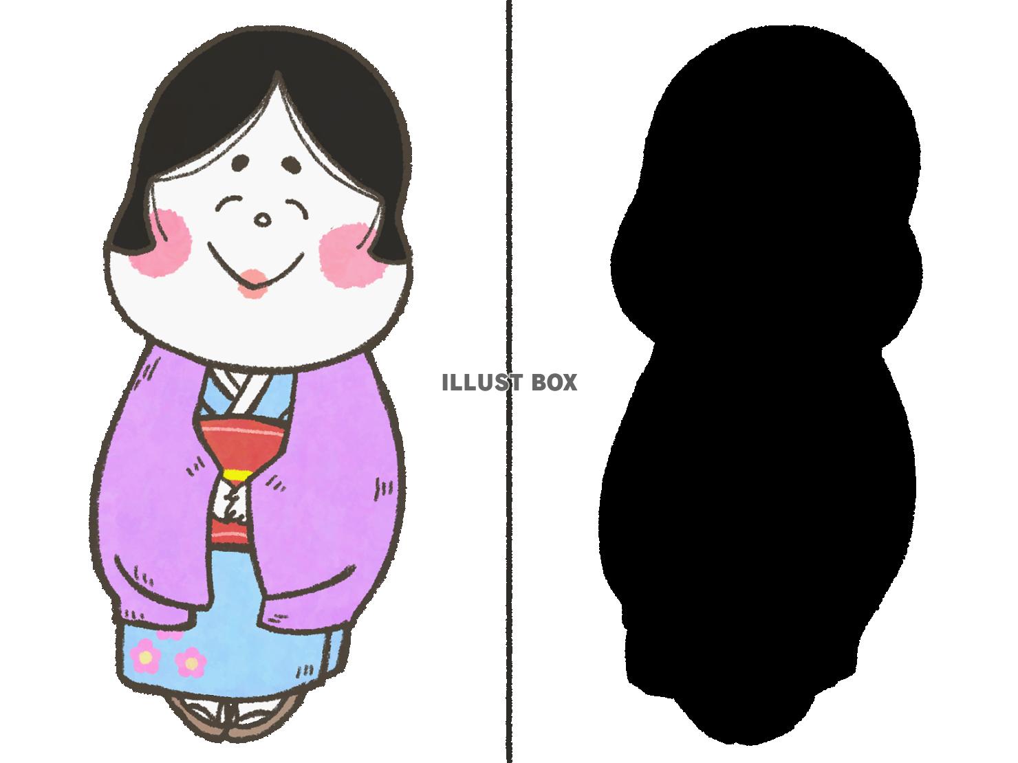 シルエットクイズ〜お福さん〜（PNG）