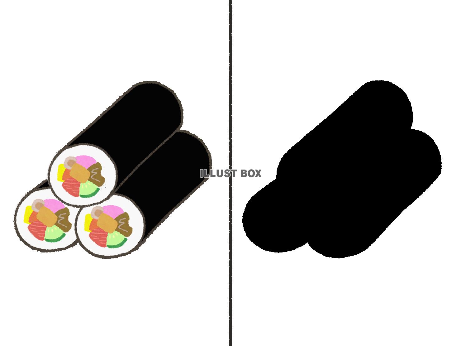 シルエットクイズ〜恵方巻き〜（PNG）