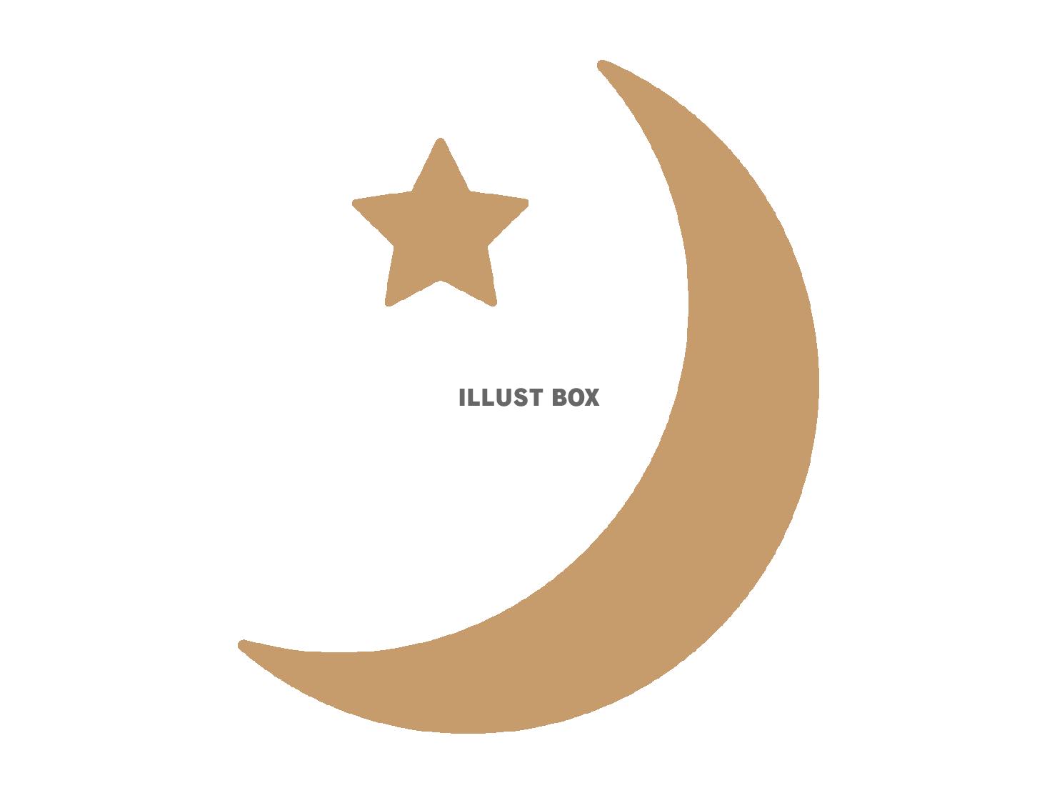 三日月と星のシルエットのアイコン