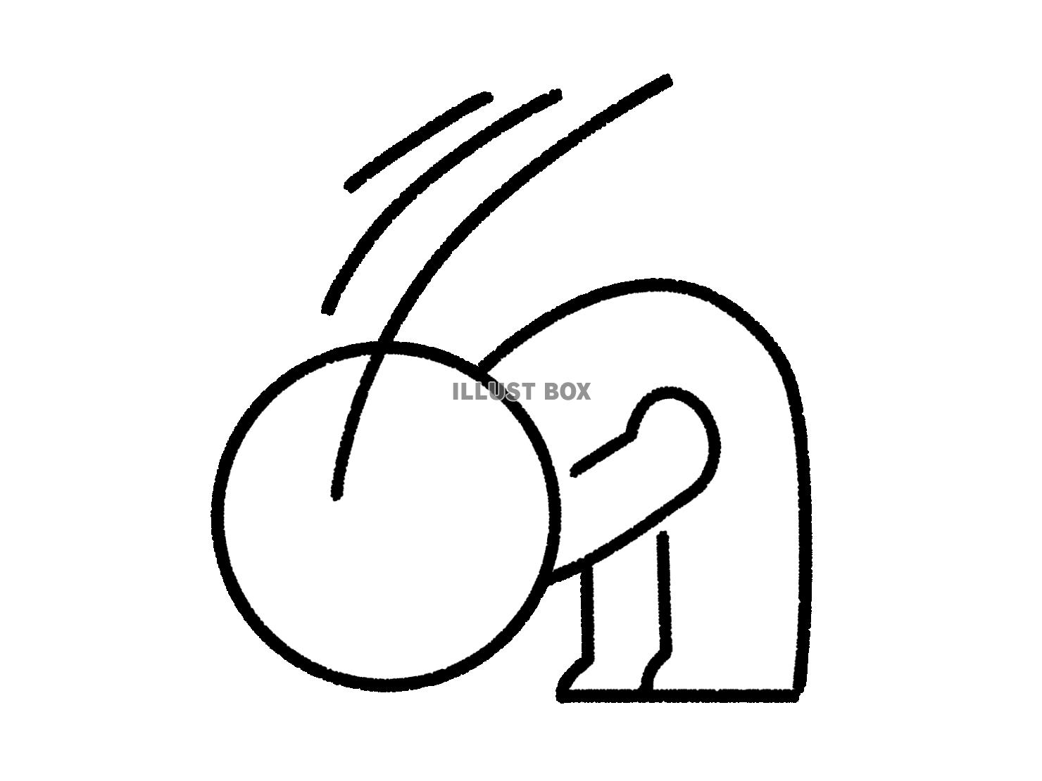 もっと深くお辞儀する棒人間