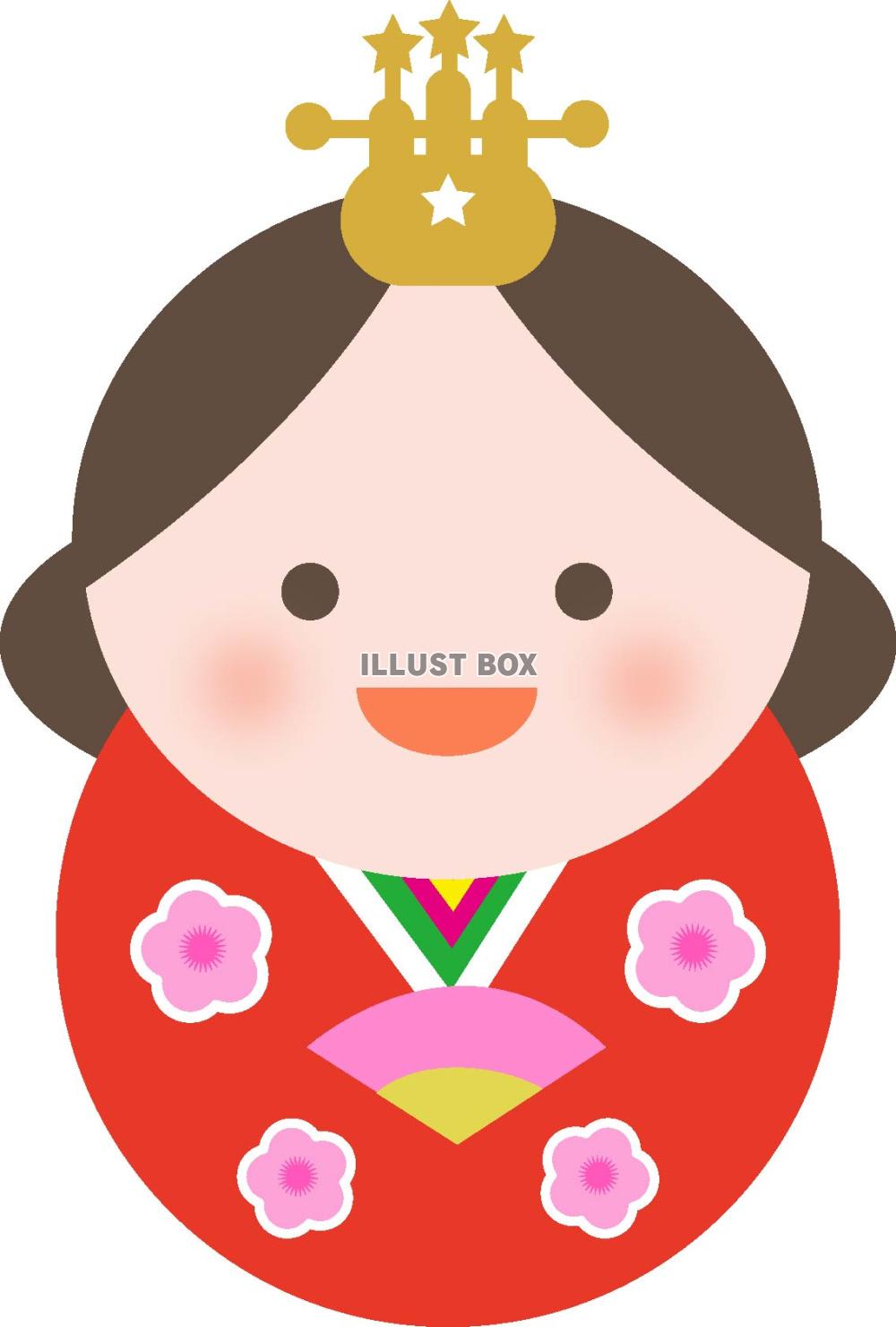 ３月３日桃の節句に使えるかわいいお雛様のイラスト