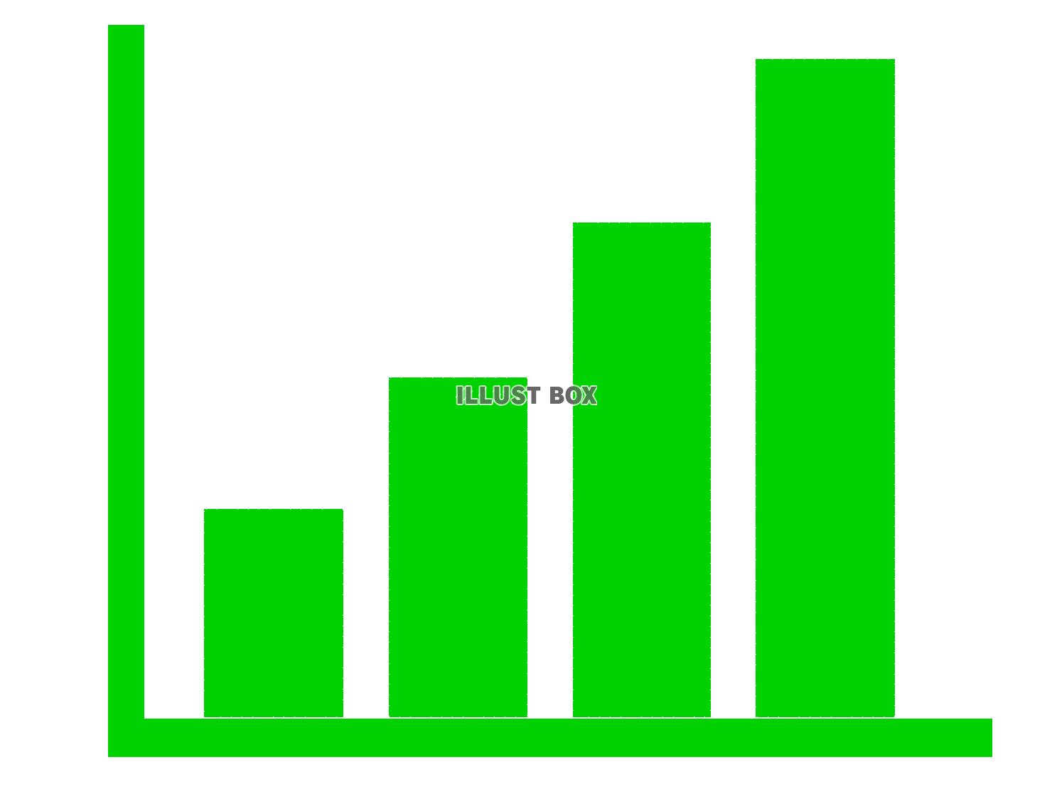 緑色の棒グラフのシルエットアイコン