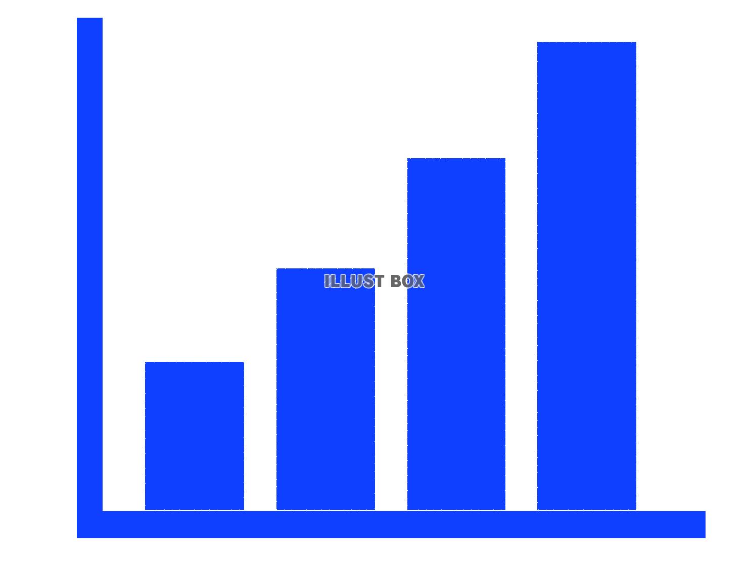 青色の棒グラフのシルエットアイコン