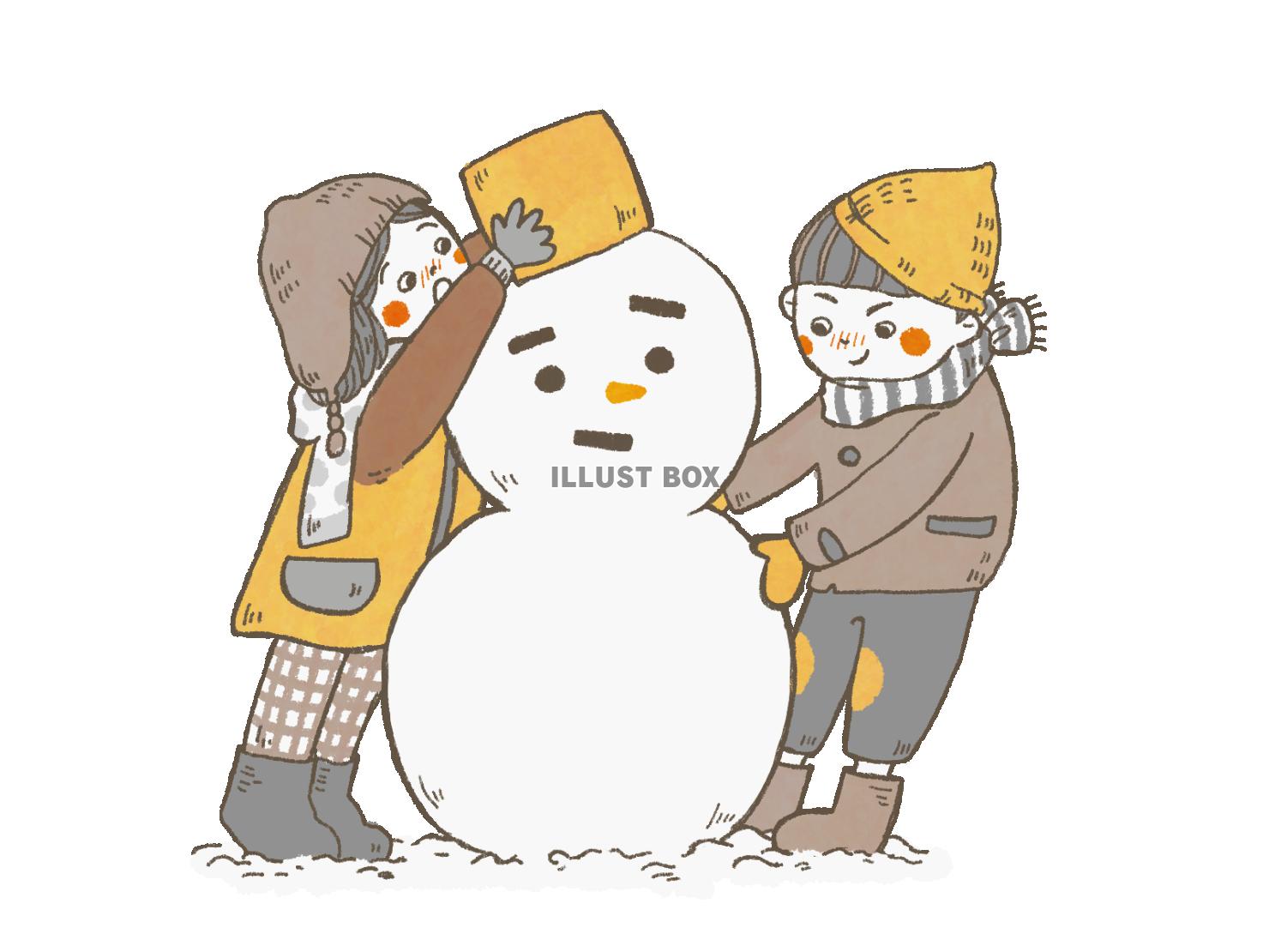 雪だるま作ろ（PNG）