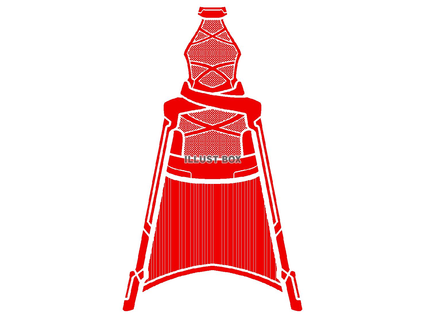 赤色のドレスアーマーのシルエット