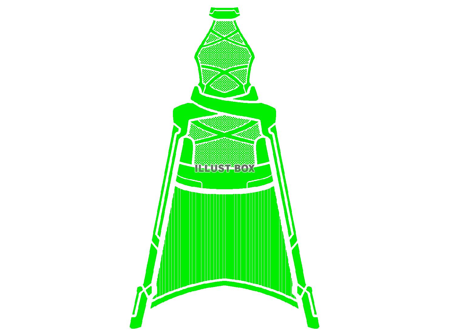 緑色のドレスアーマーのシルエット