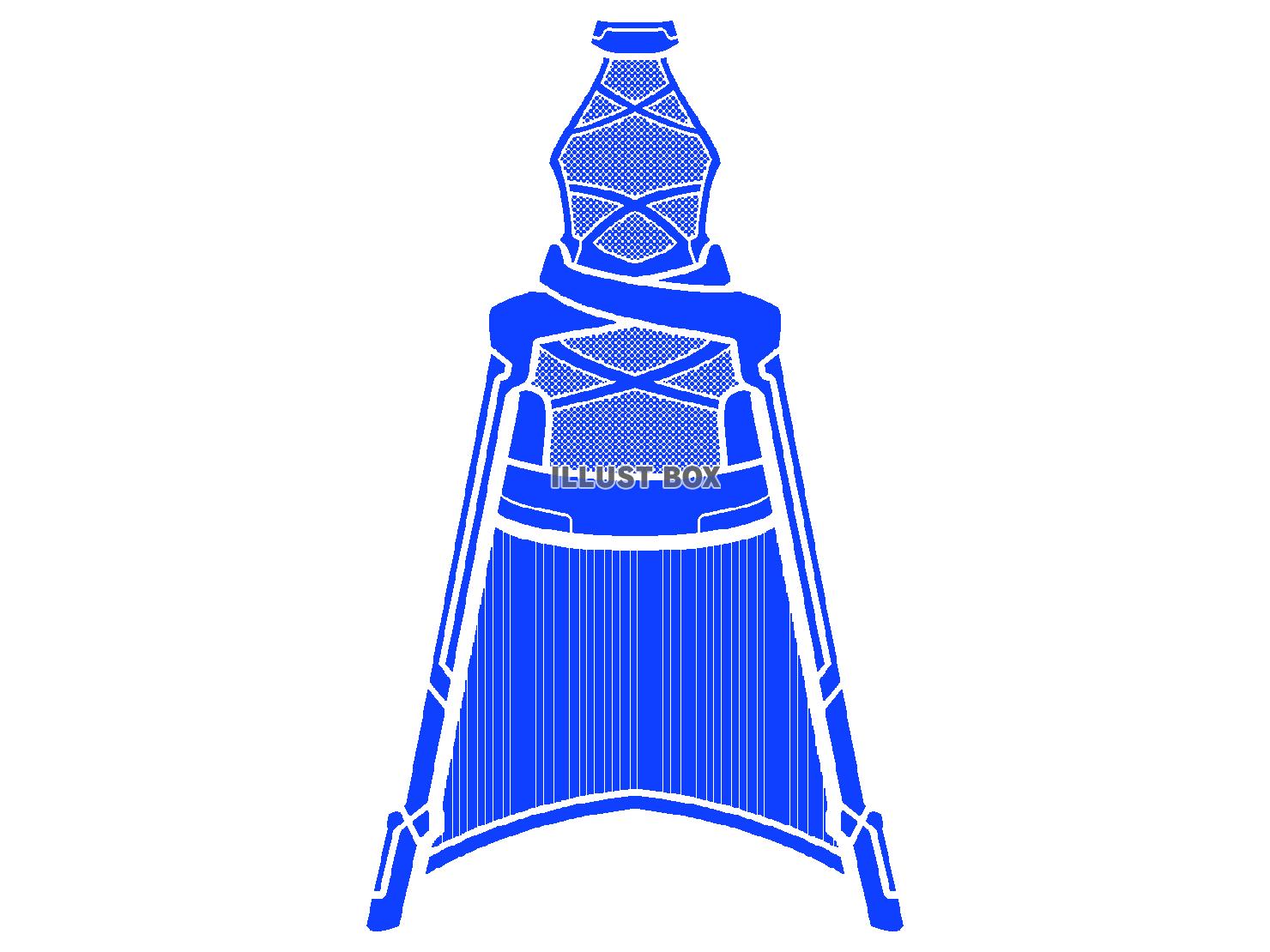 青色のドレスアーマーのシルエット