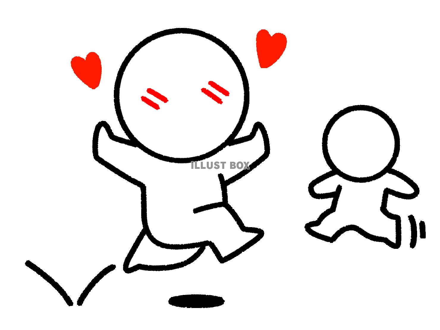 調子に乗って喜ぶ人を見る棒人間