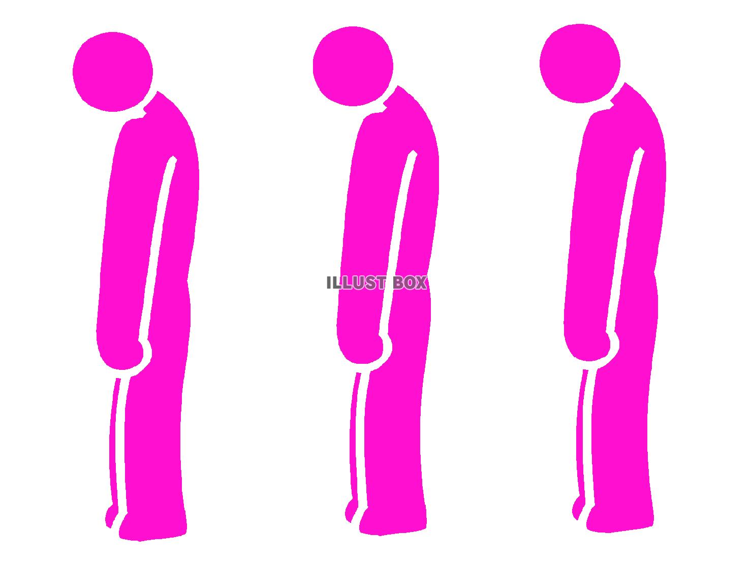 紫色の項垂れるピクトグラム