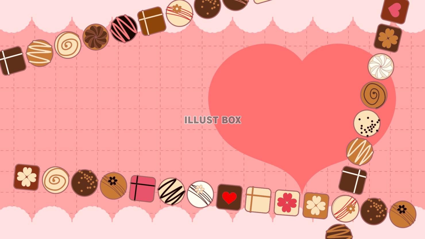 バレンタイン風ハートとチョコの背景
