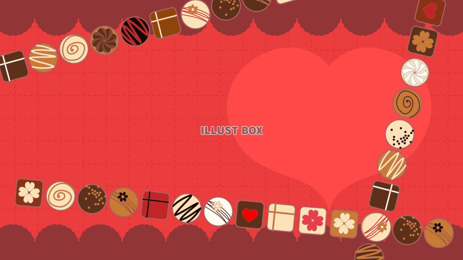 バレンタイン風ハートとチョコの背景