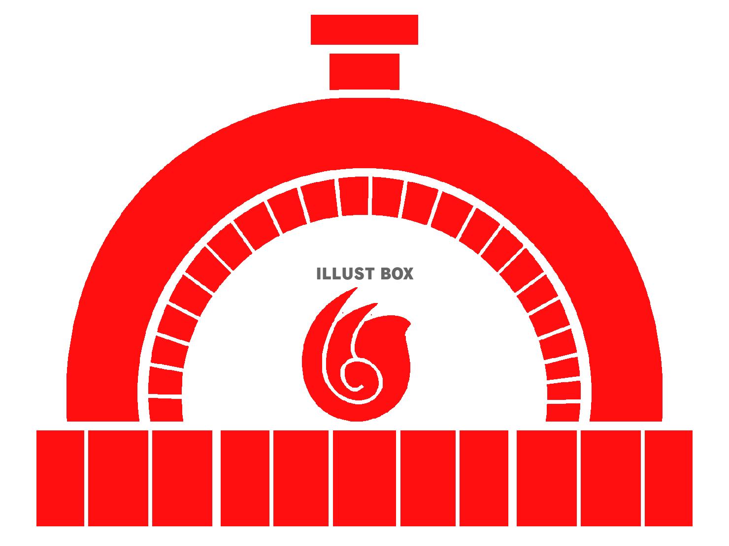 赤色の窯のシルエットアイコン