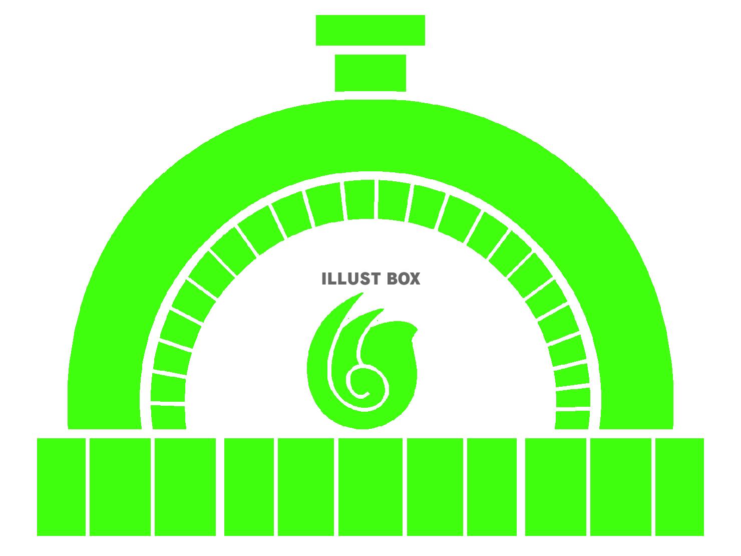 緑色の窯のシルエットアイコン