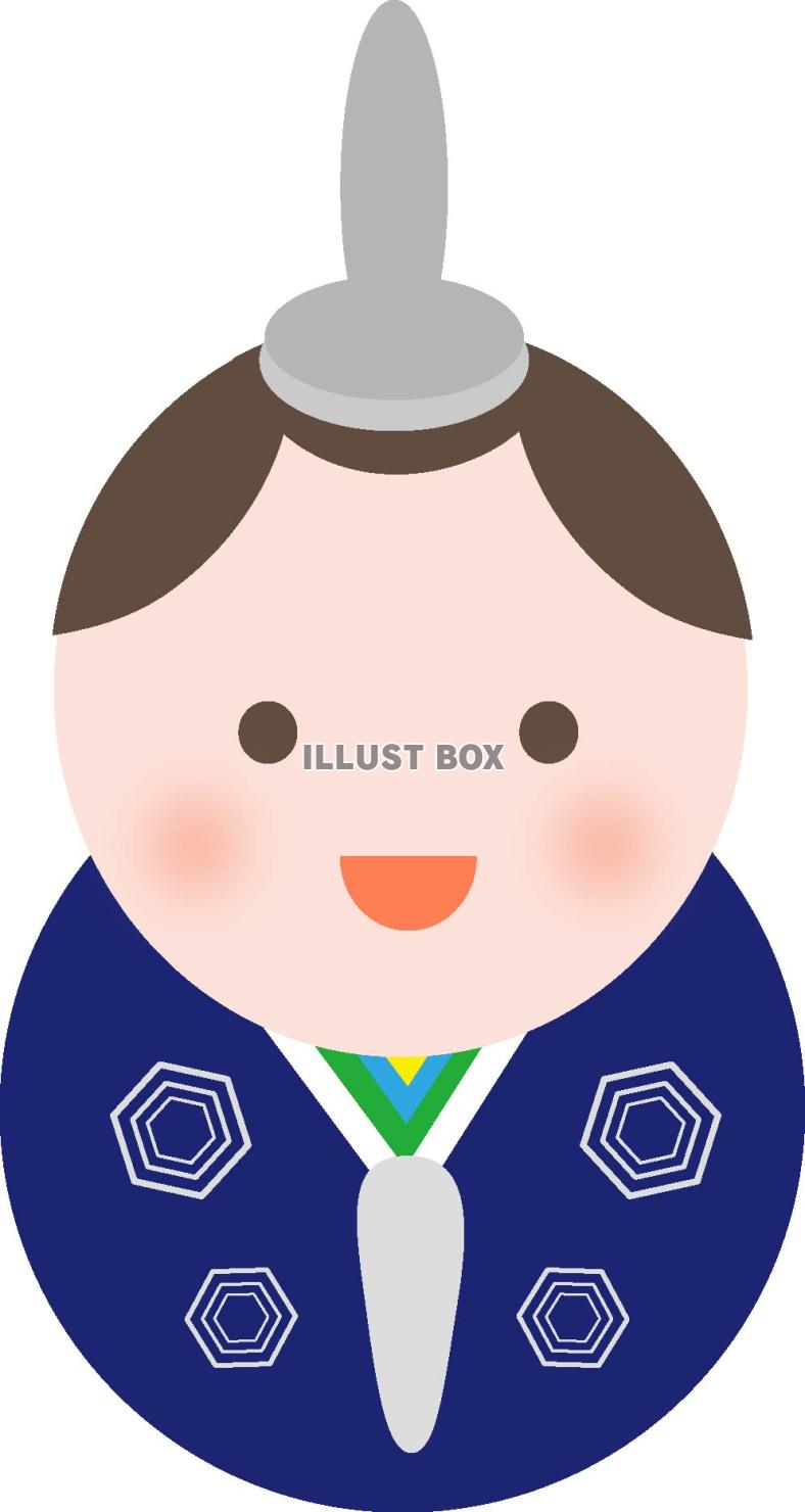 ３月３日桃の節句、ひな祭りのお内裏様のイラスト