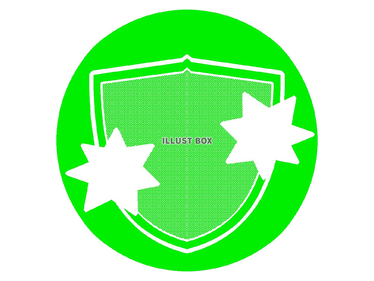 緑色のセキュリティのシルエット