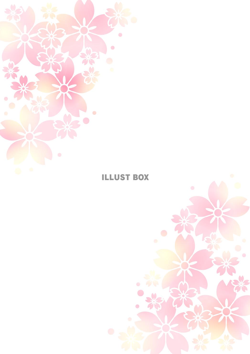 桜、ステンシル、春、ピンク、縦