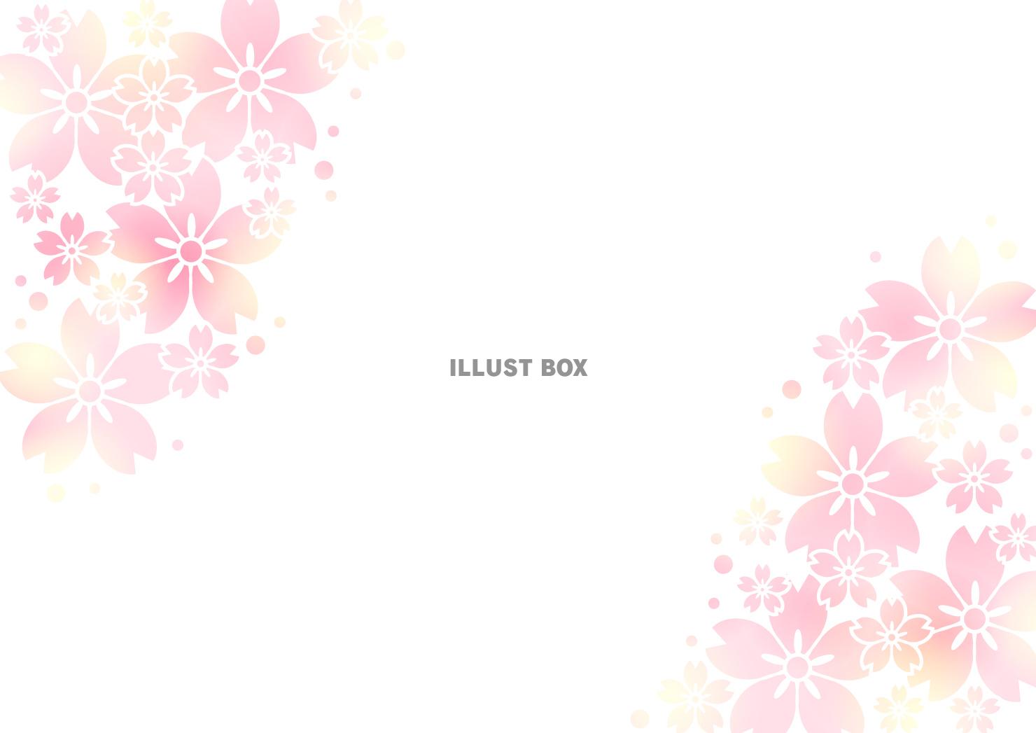 桜、ステンシル、春、ピンク、横