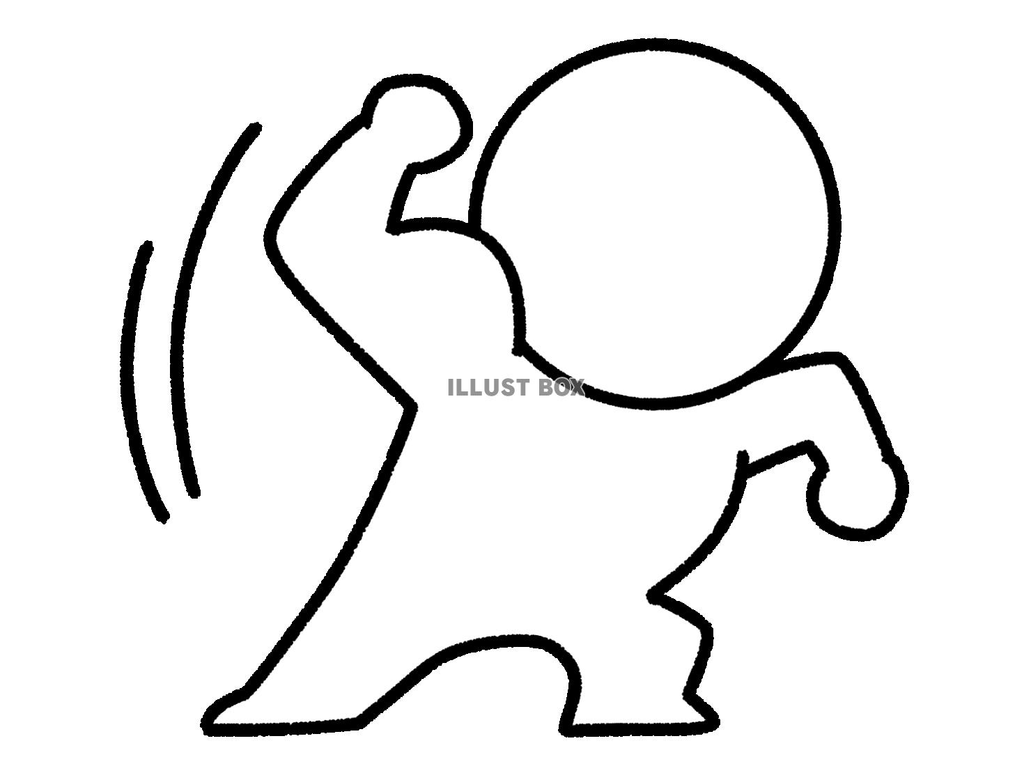 力こぶを見せる棒人間