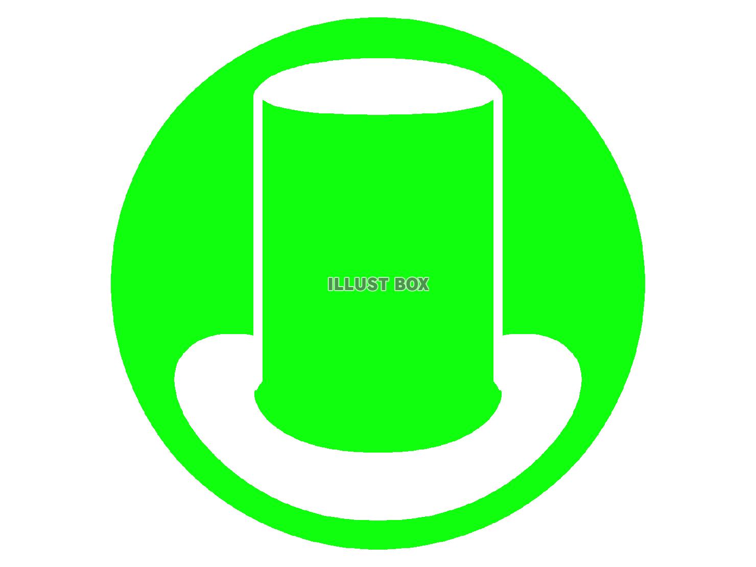 緑色のシルクハットのシルエット