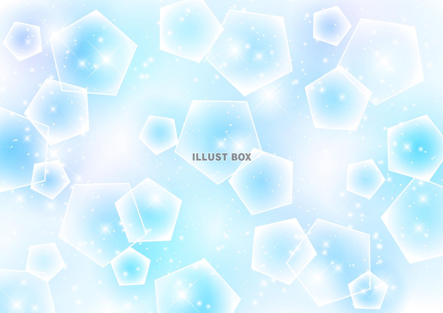 五角形、青、イメージ、キラキラ