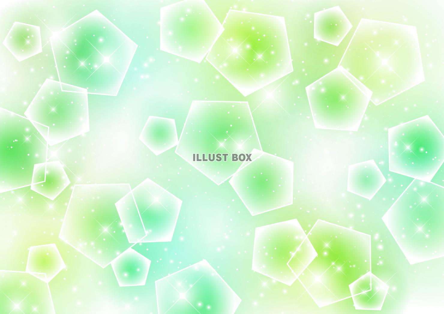 五角形、緑、イメージ、キラキラ