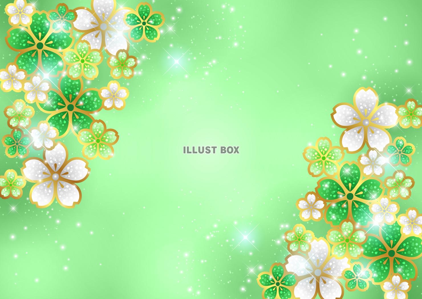 桜、ジュエリー、春、緑、横