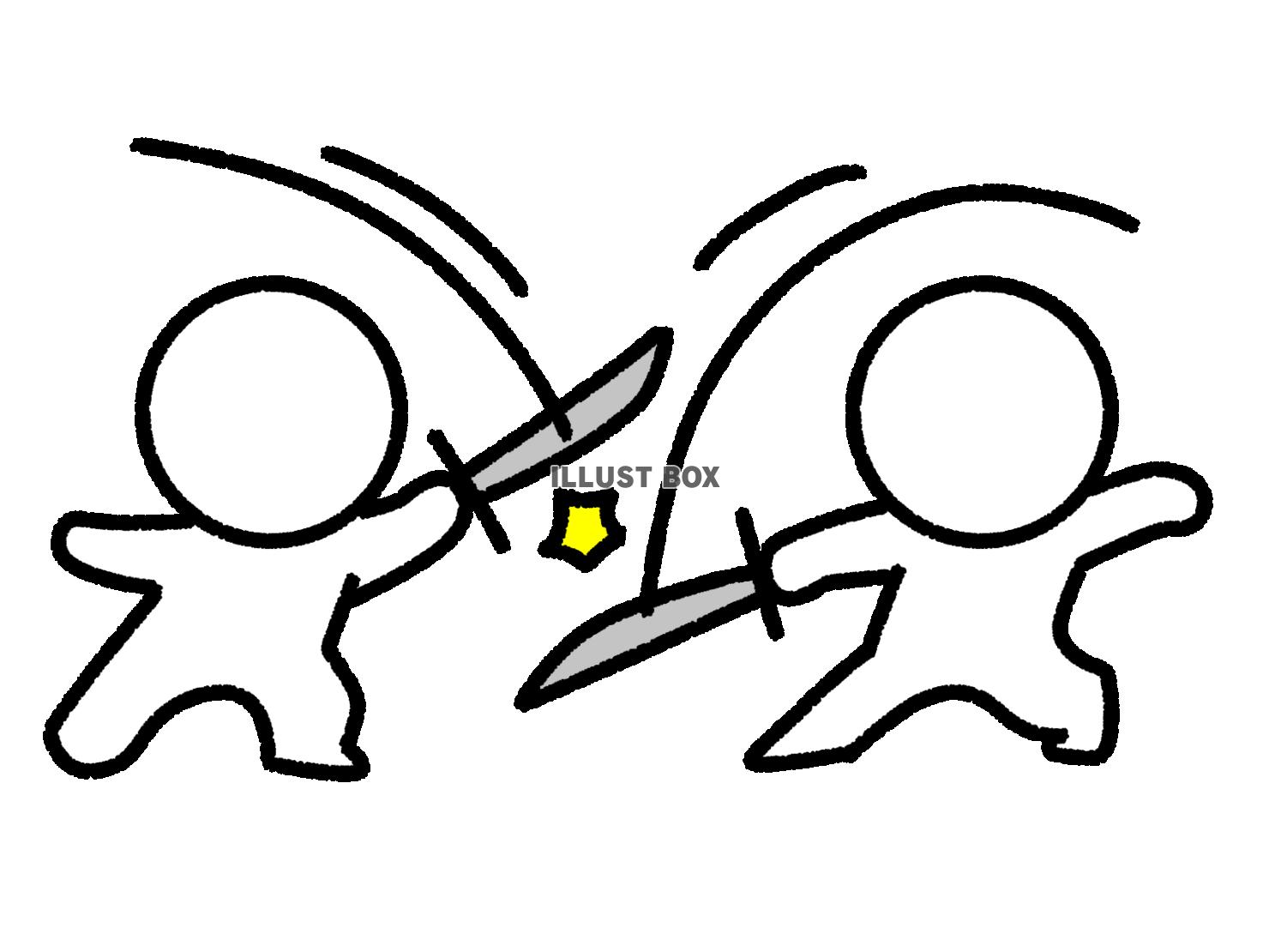 剣で戦う棒人間