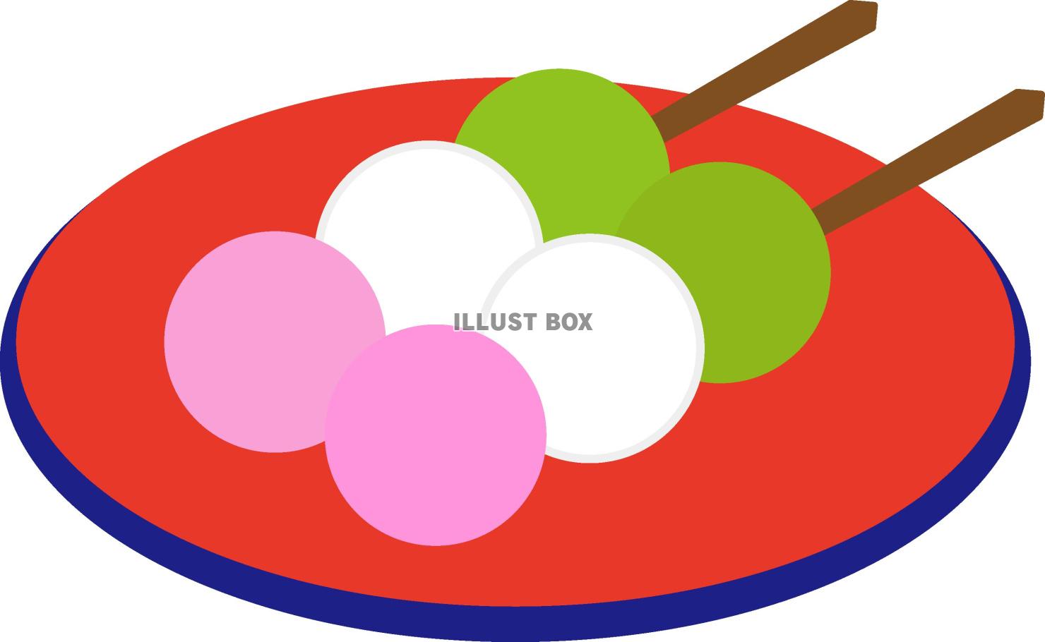 桃の節句用の3色団子