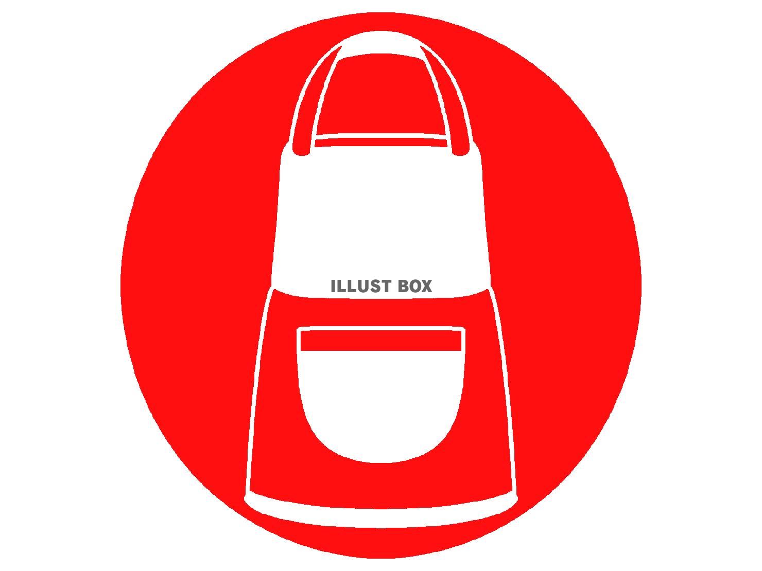 赤色のエプロンのシルエット