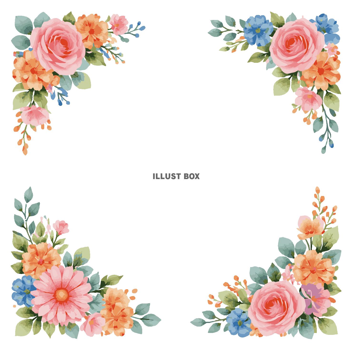 花の飾り枠イラスト