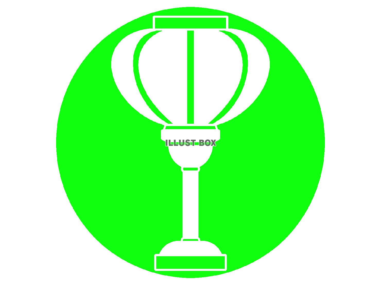 緑色の雪洞のシルエット