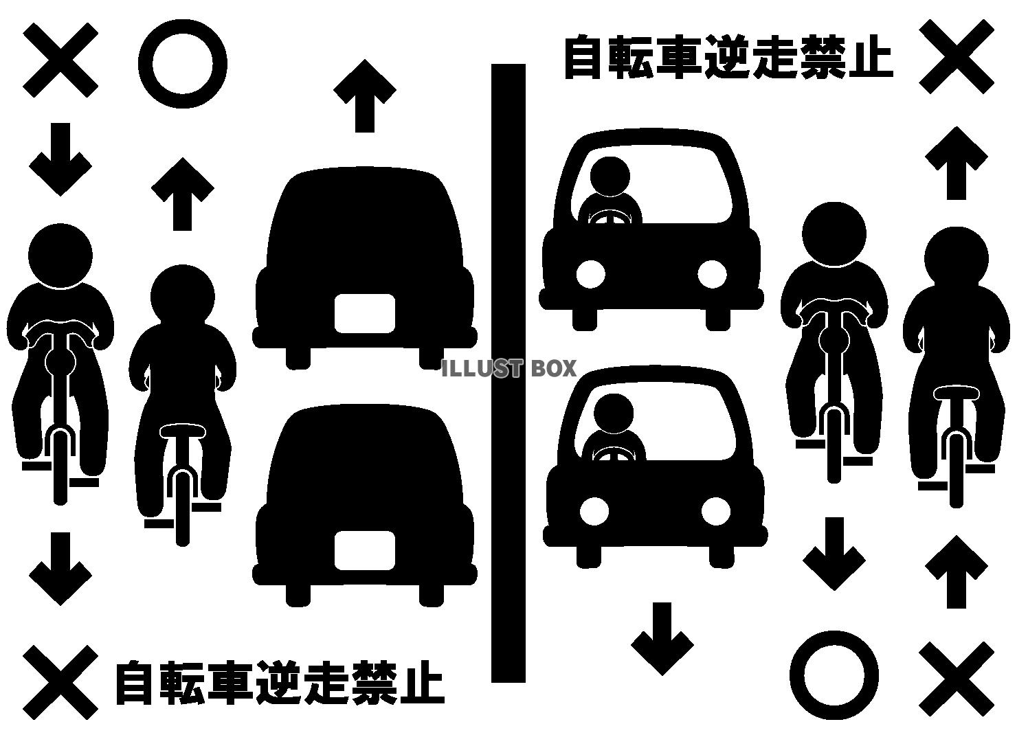 自転車逆走禁止-2