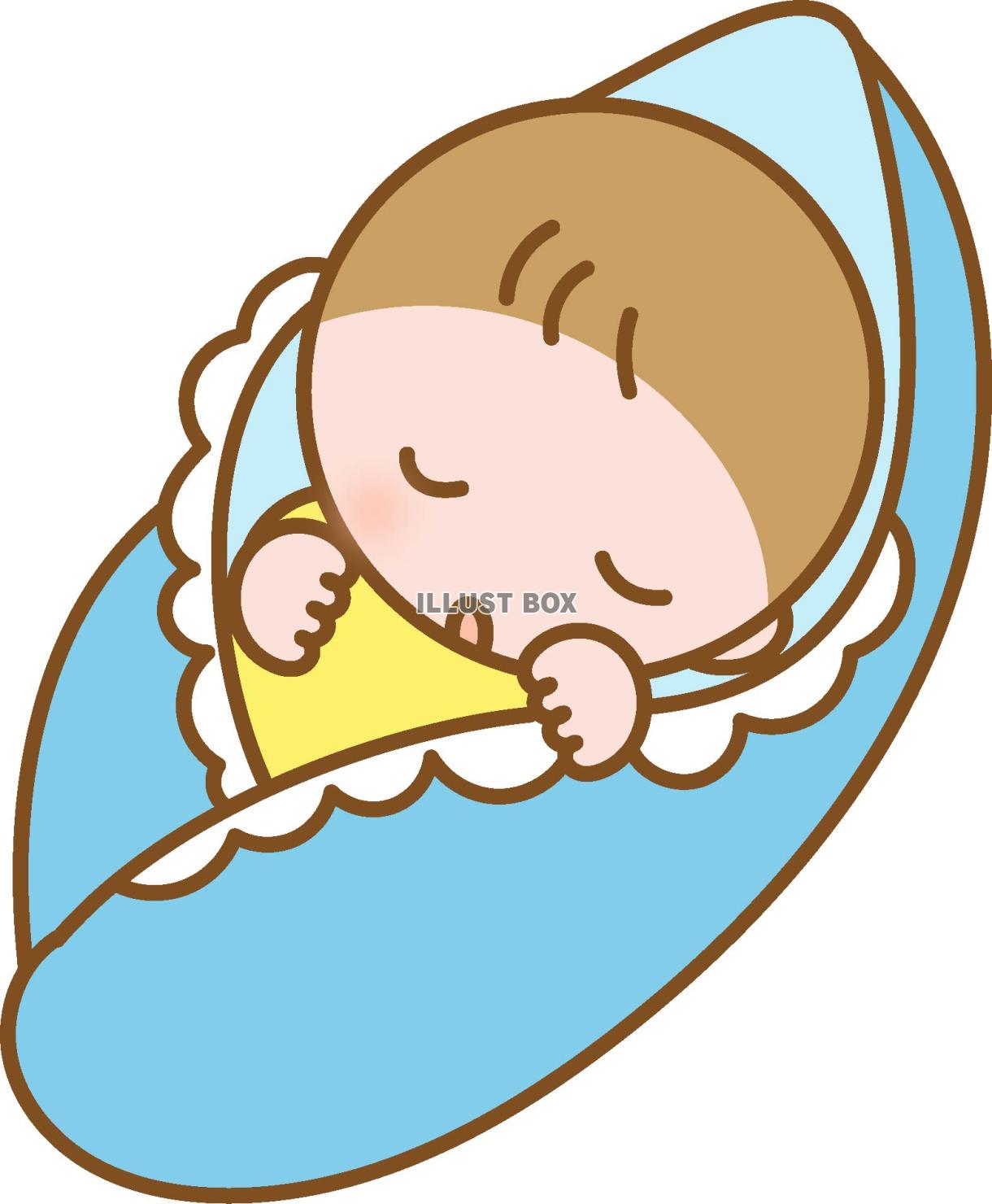 おくるみでスヤスヤ眠る赤ちゃん