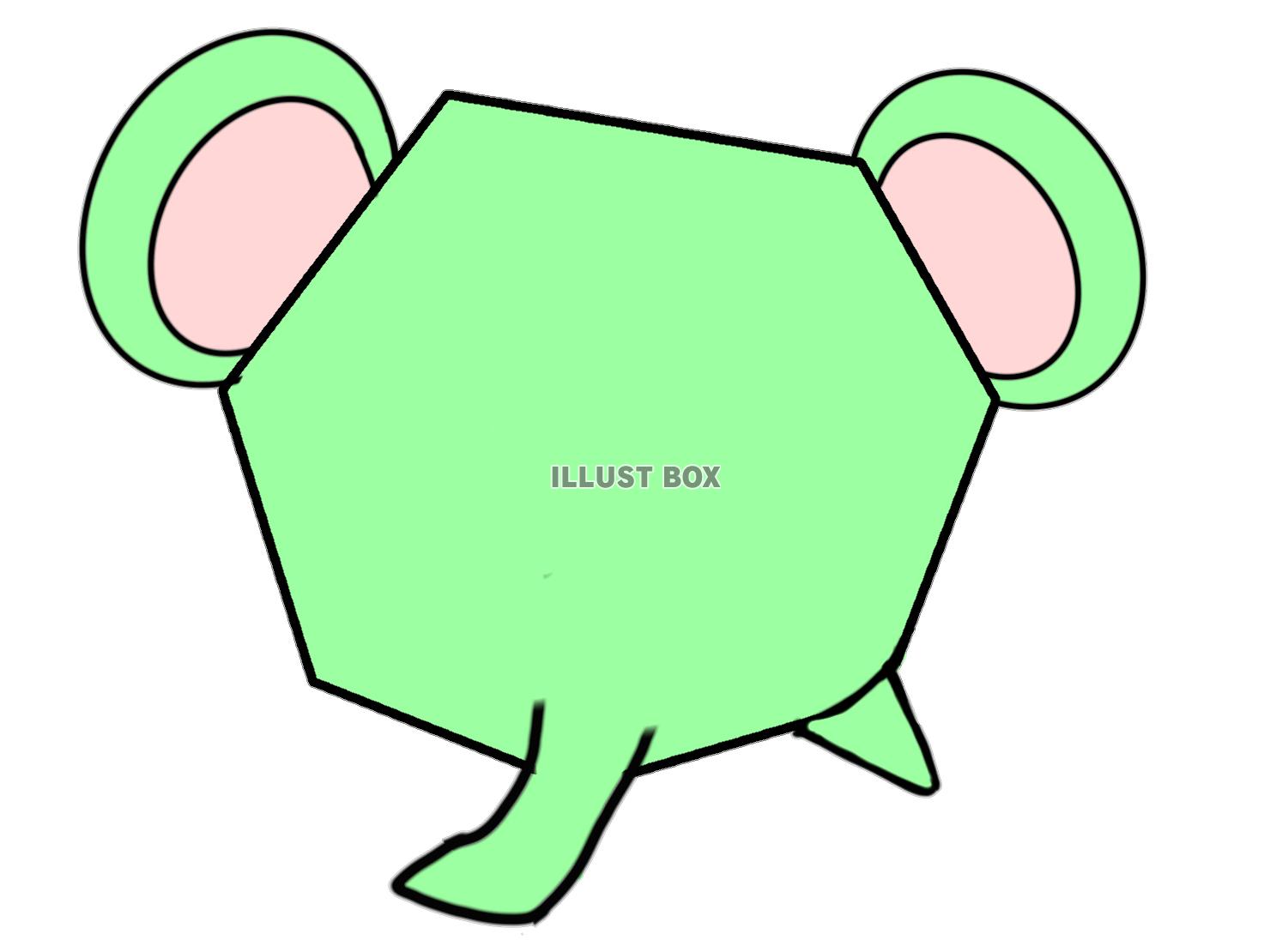 黄緑ぞうさんシルエット　吹き出し