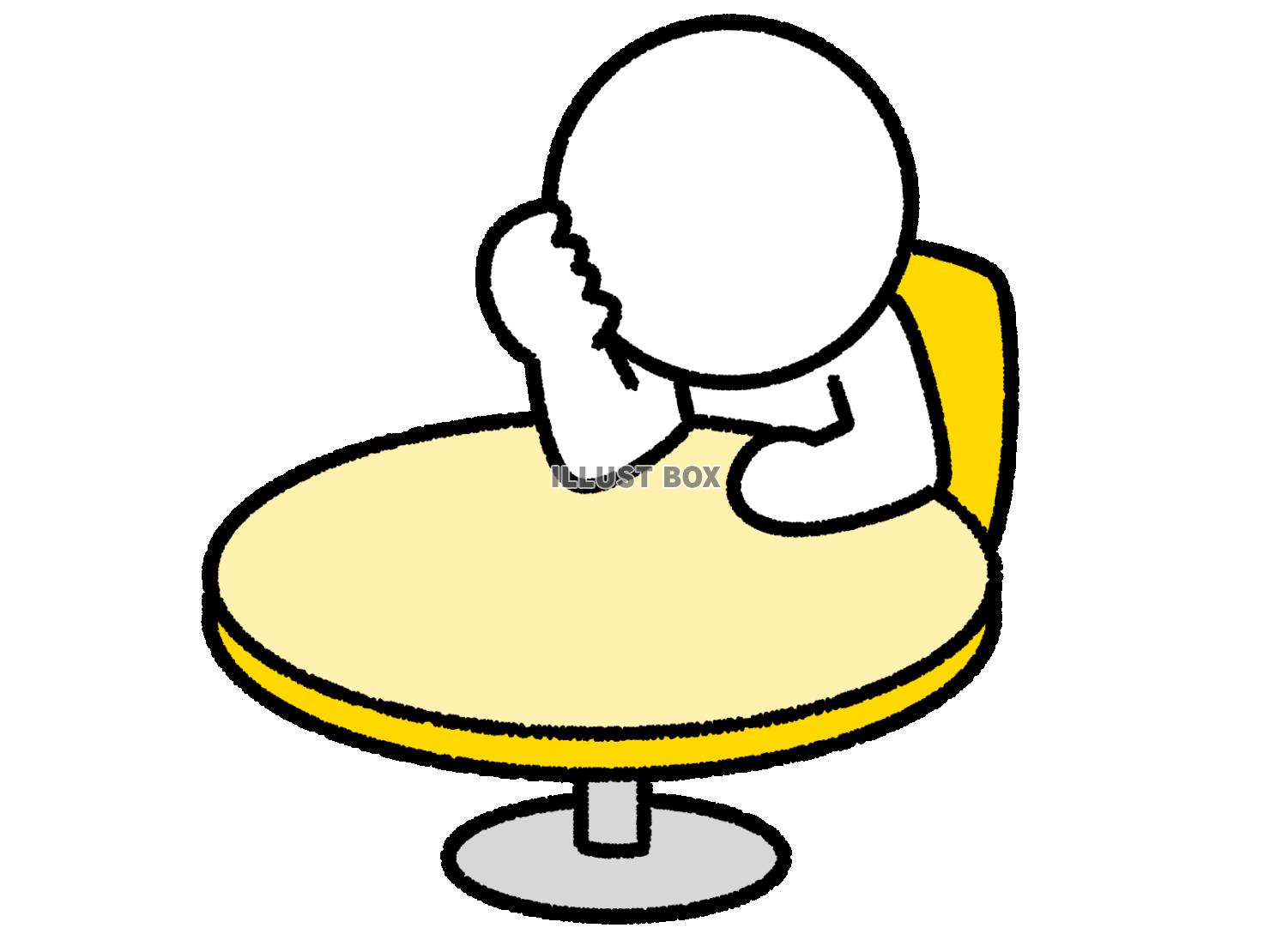 円卓で頭を抱えている人間