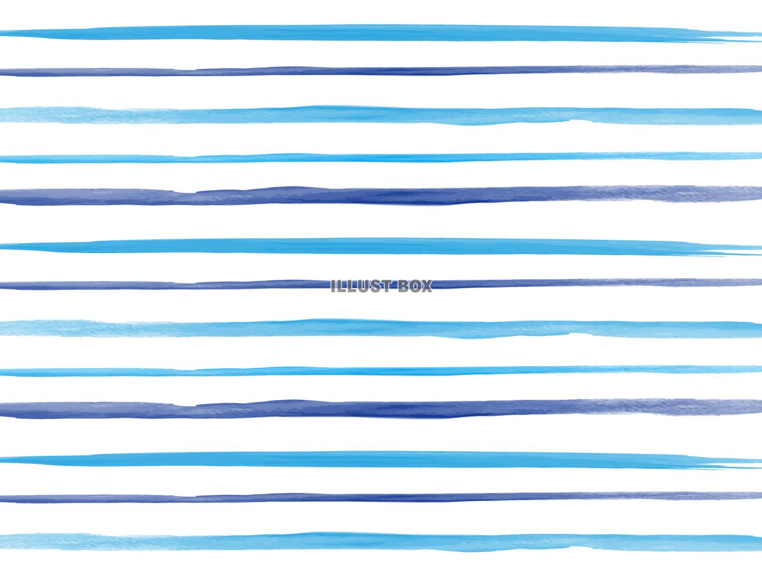 水彩風 涼しげなブルーのボーダー背景