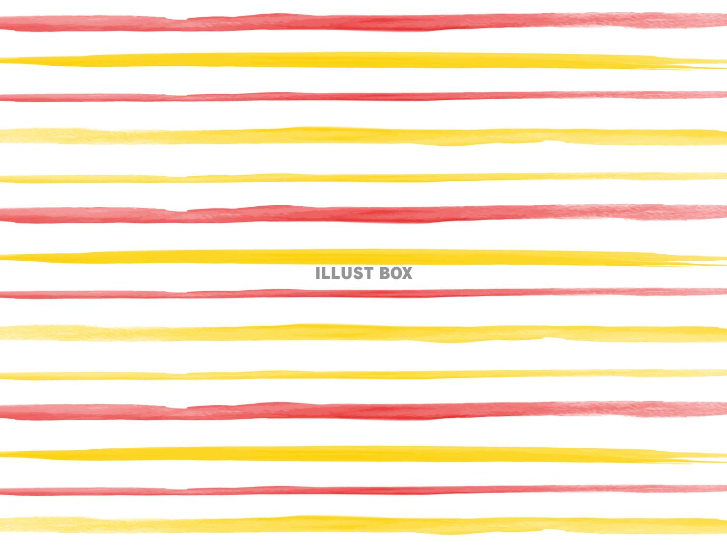 水彩風 鮮やかな赤と黄色のボーダー背景