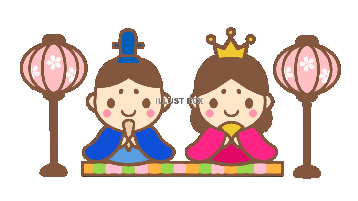 おひなさまとぼんぼり　透過png