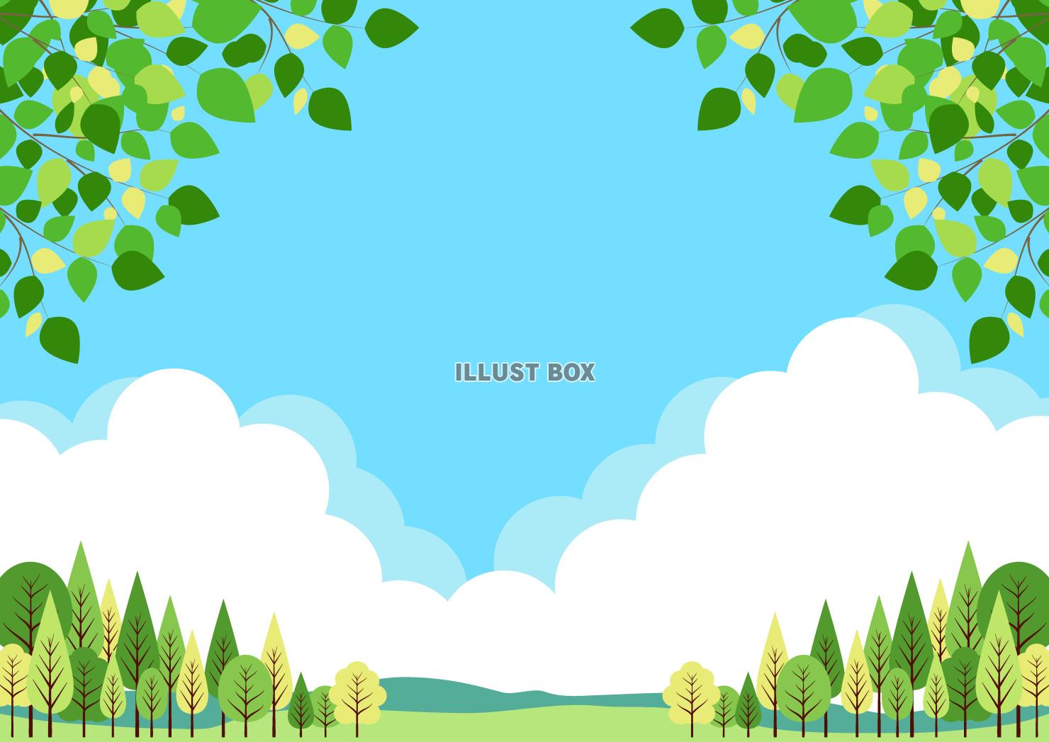 自然、背景、野山、春、夏、横