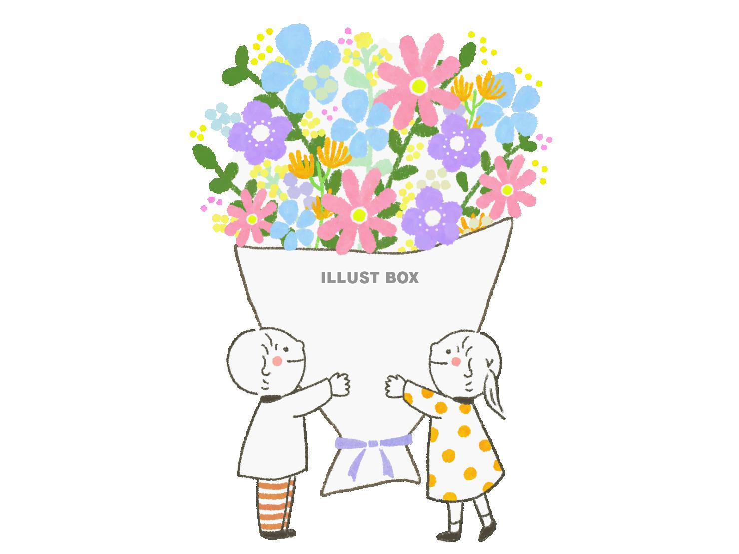 花束と子ども（png）