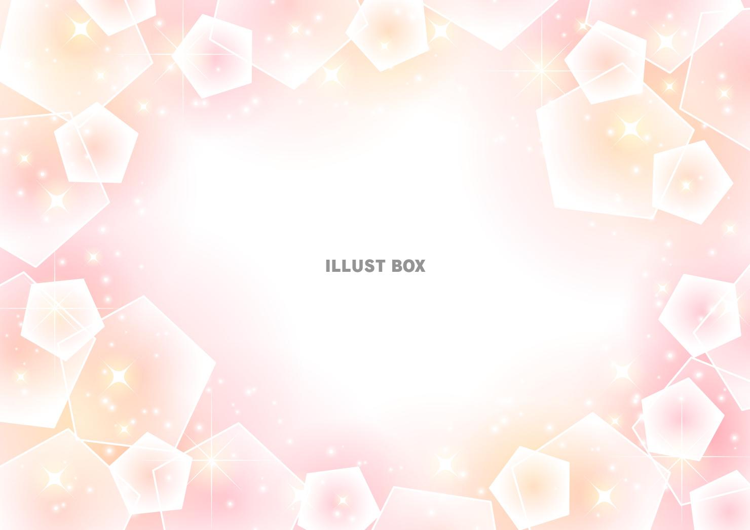 五角形、ピンク、囲み、イメージ、キラキラ