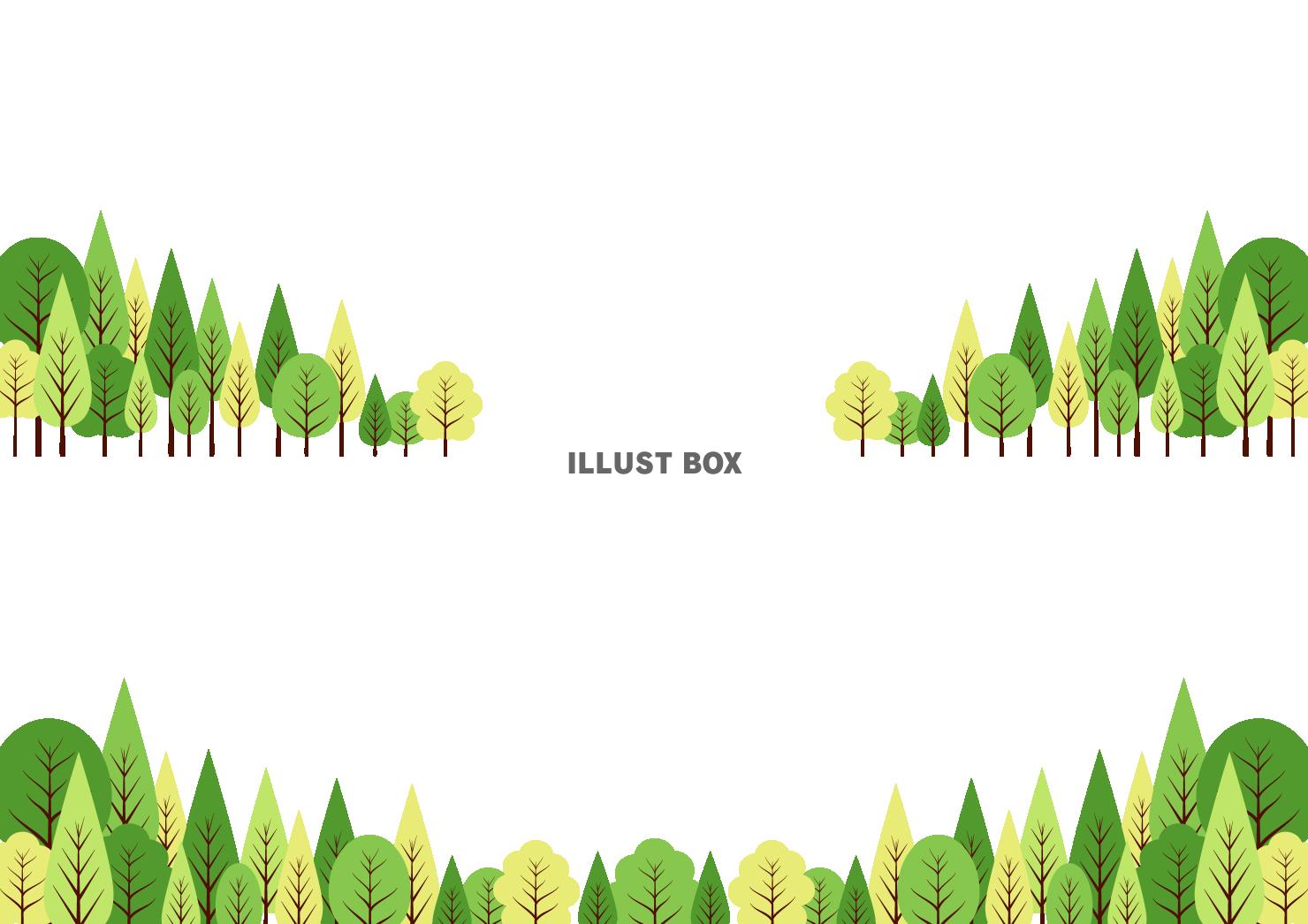 森林のフレームセット、春、夏